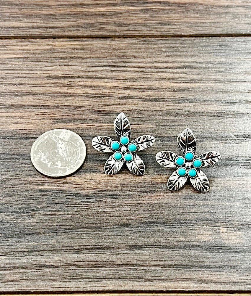 Floral Turquoise Earrings