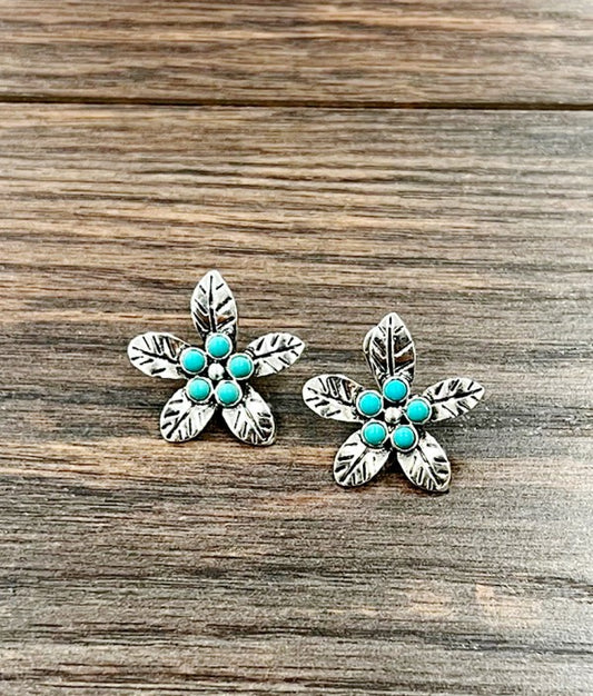 Floral Turquoise Earrings