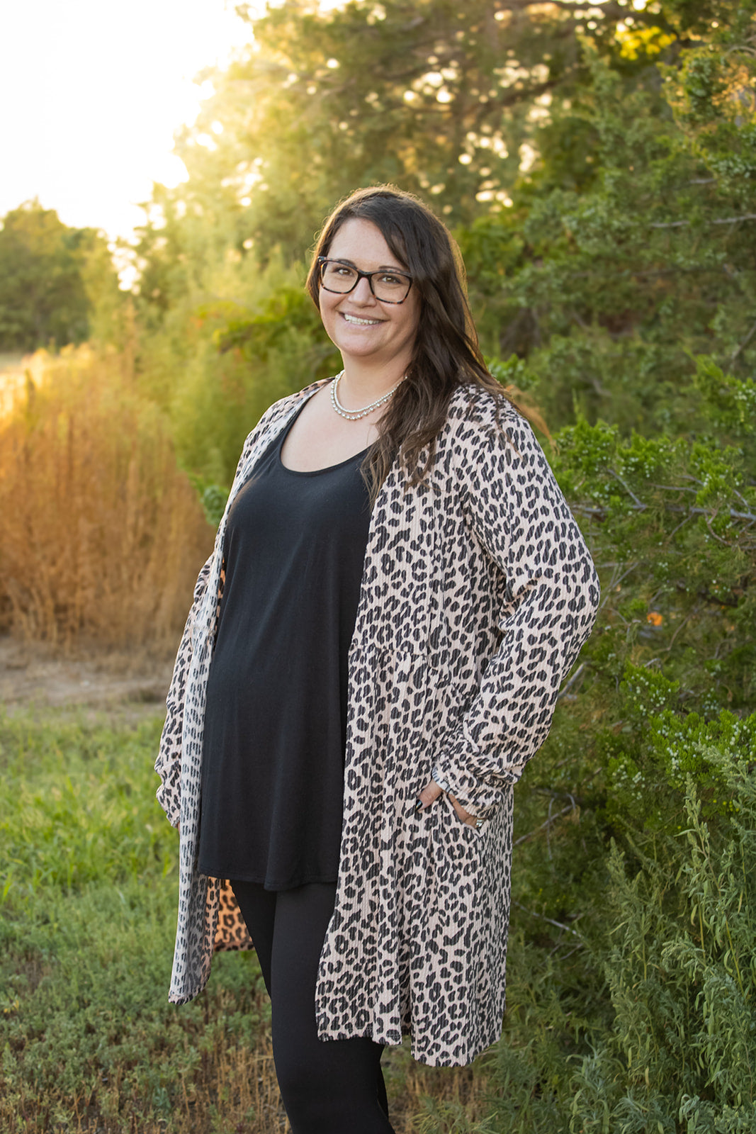 Leopard Print Cardigan - Plus