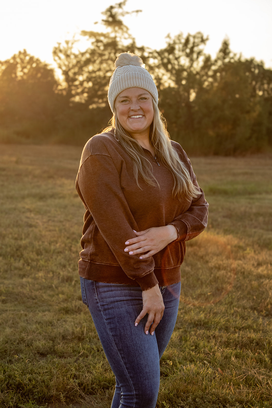 Mahogany Half Zip Pullover