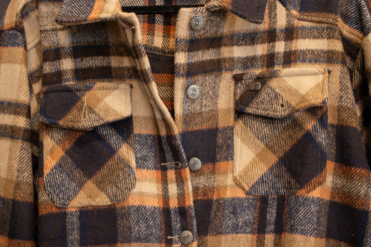 Rustic Button Up Flannel Jacket (Plus)