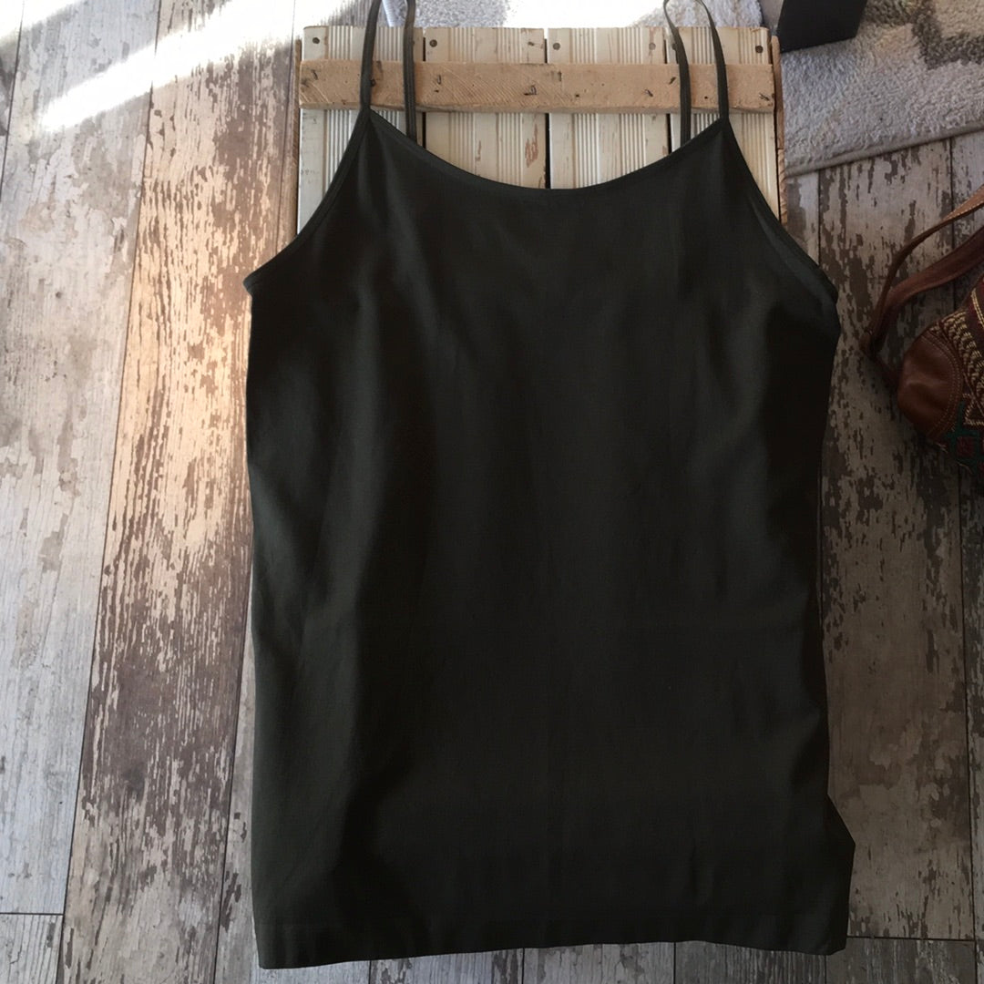 Dark Olive Curvy Tank Top