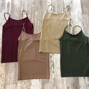 Forest Colored Adjustable Strap Cami