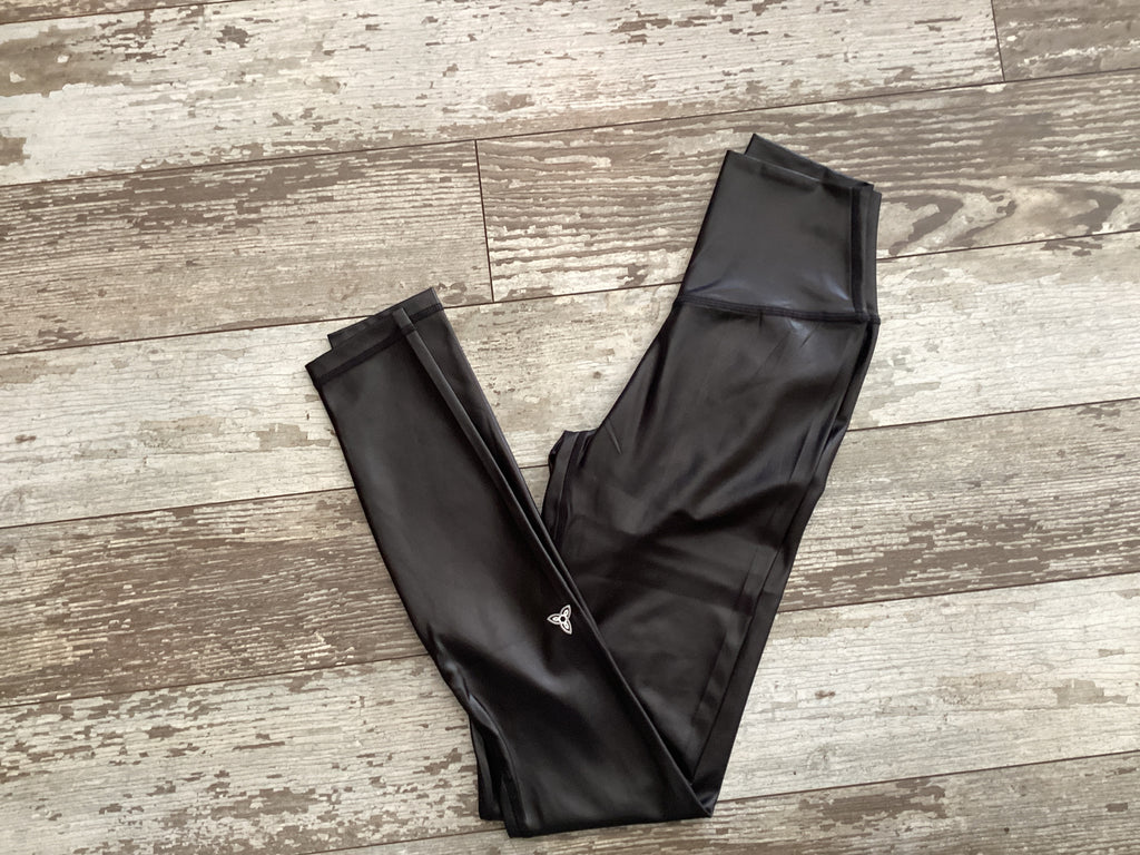 Black Faux Leather Sway Leggings