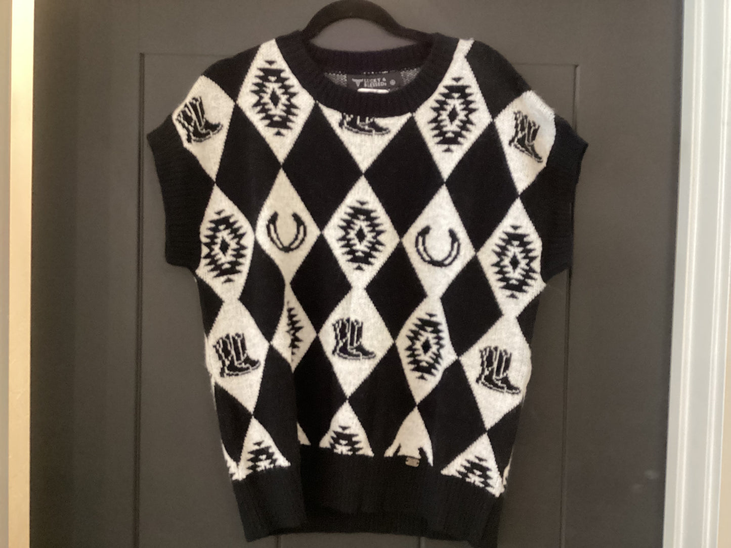 Black and White Iconic Western Sweater