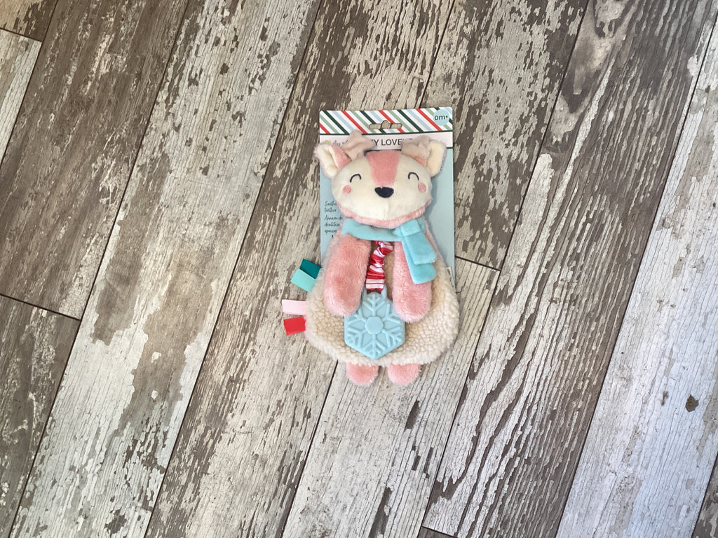 Pink Reindeer lovey/teether