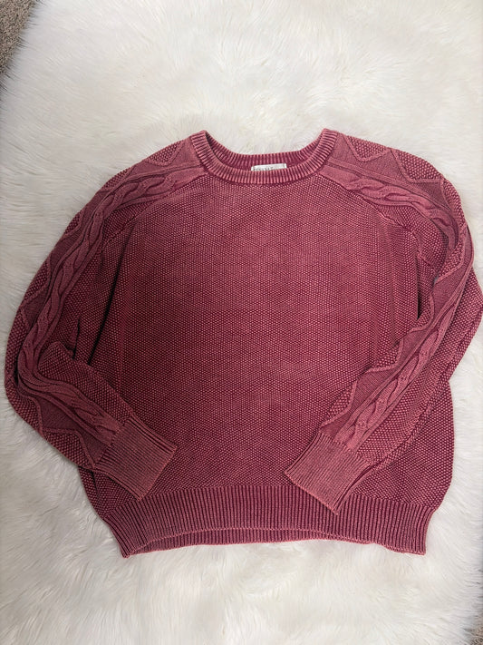 Stone washed Cable-Sleeve in cabernet