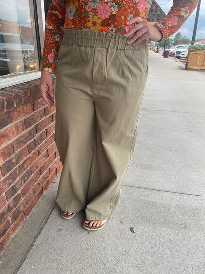 Paper bag Waist Wide Leg Pants