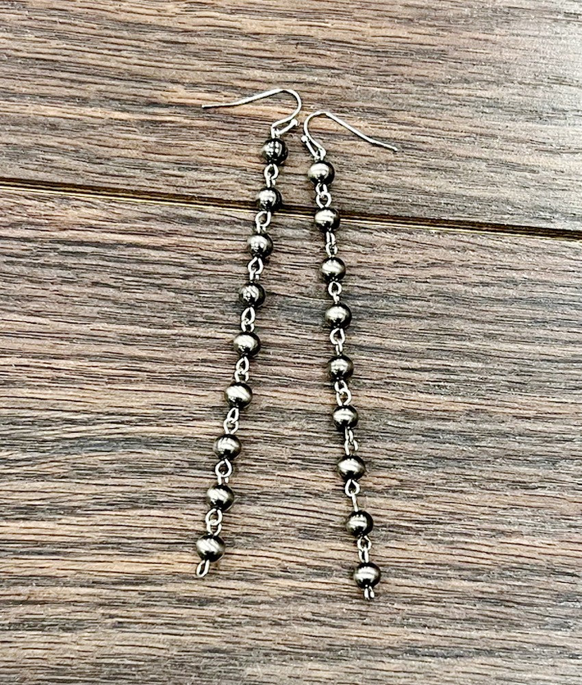 Handmade 6mm Polish Navajo Bead Earrings