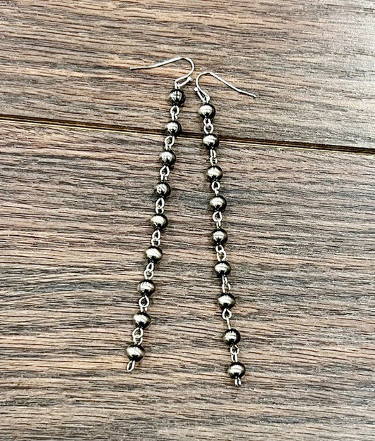 Handmade 6mm Polish Navajo Bead Earrings