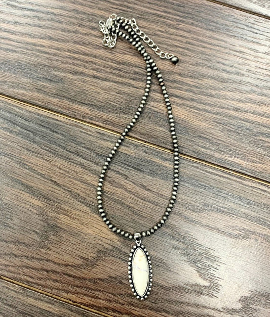 Handmade Navajo White Turquoise Necklace