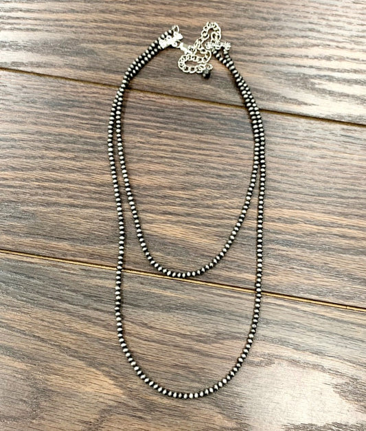 Handmade 4mm Navajo Bead Necklace