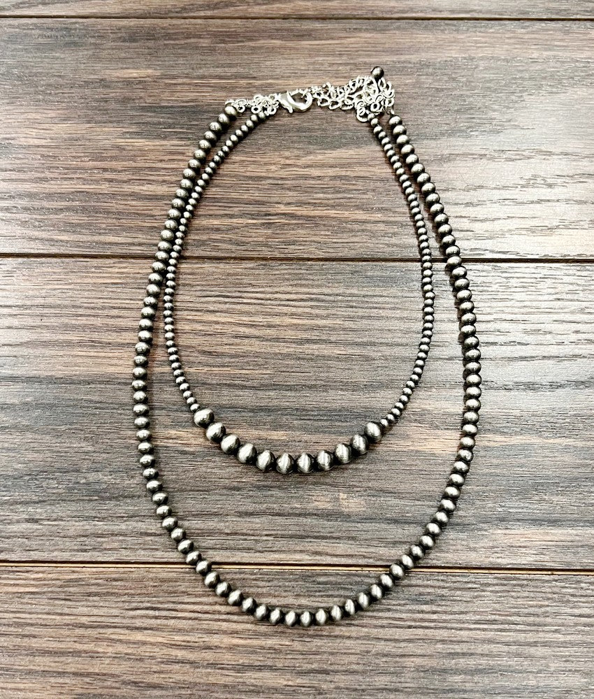 Handmade 2-strand Navajo Bead Necklace