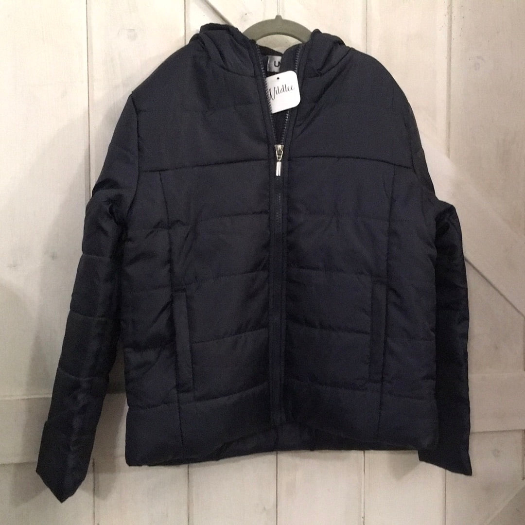 Boys Navy Puffer Jacket w/ hood