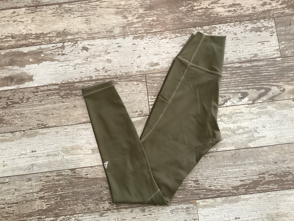 Army Green w/Side Pockets Sway Leggings