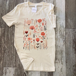 Pink Wildflower Graphic Tee