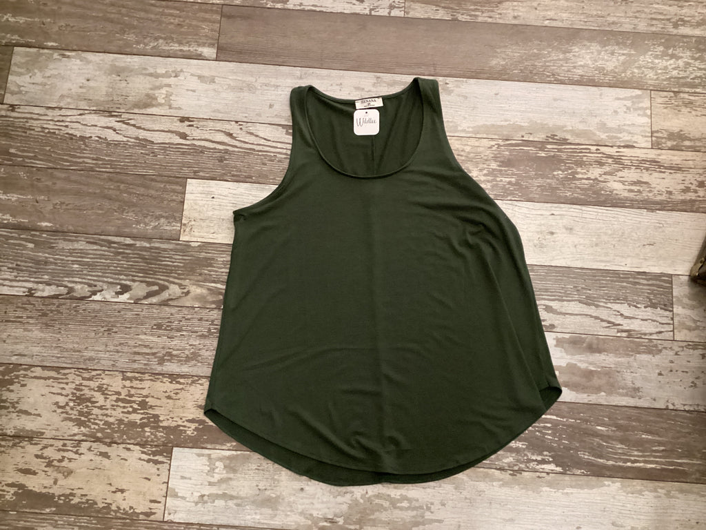 Flowy Forest Green tank (plus)