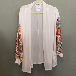 Drop shoulder knit cardigan