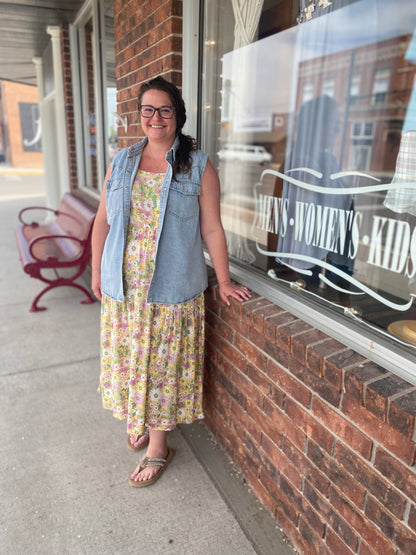 Plus floral tiered maxi dress