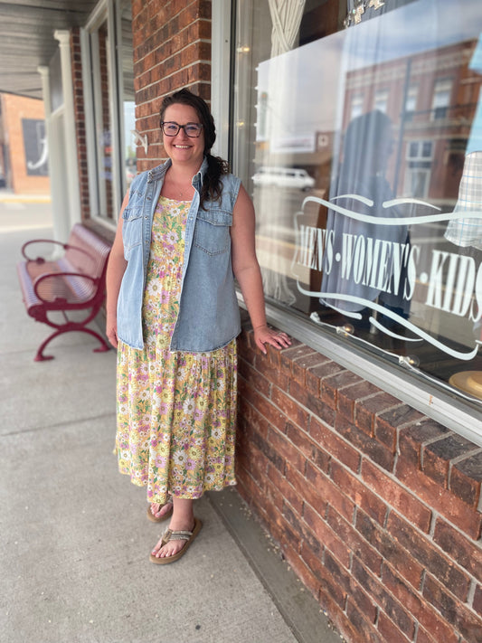 Plus floral tiered maxi dress