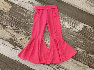 Girls Neon Pink Bell Bottoms