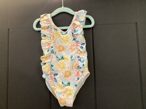 Lemon-print ruffle swimsuit ￼