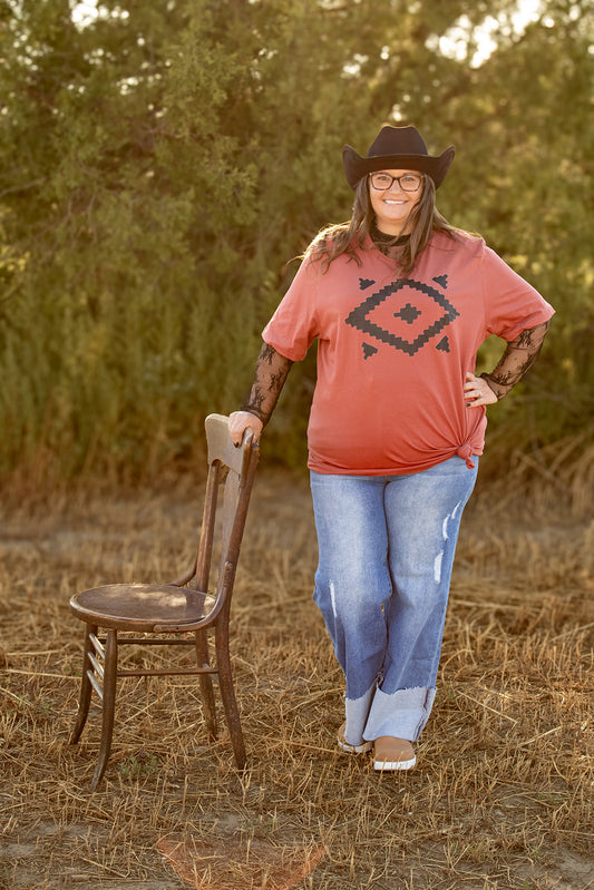 Rust Aztec Tee (Plus)