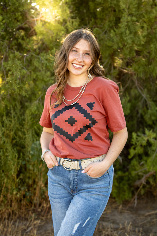 Rust Aztec Tee