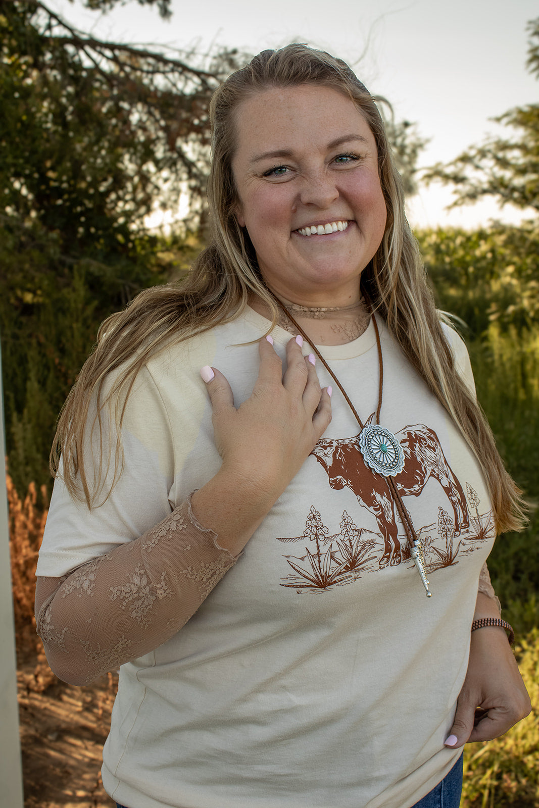 Longhorn and Yucca Tee