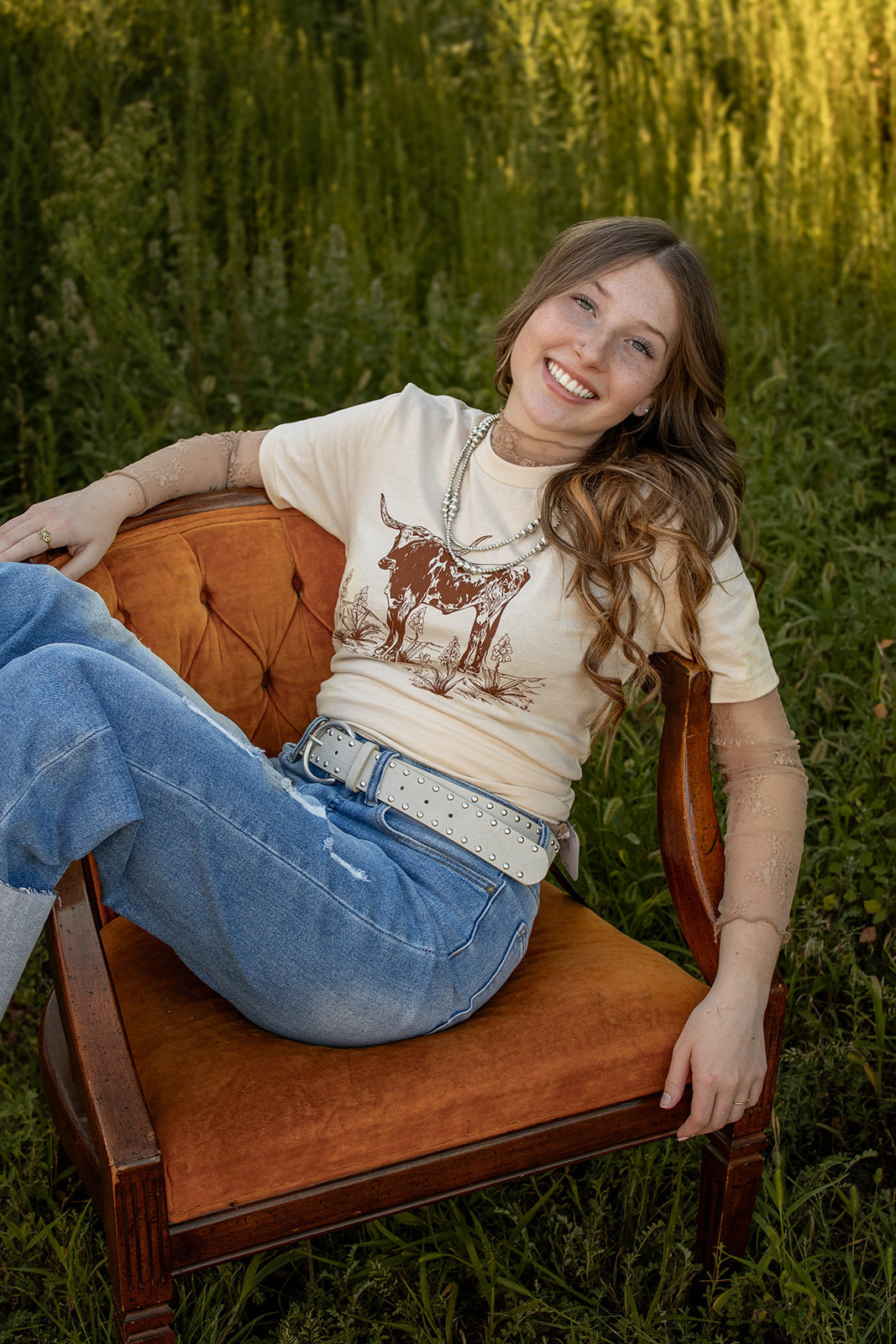 Longhorn and Yucca Tee