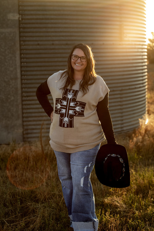 Santa Fe Cross Sweater Vest (plus)