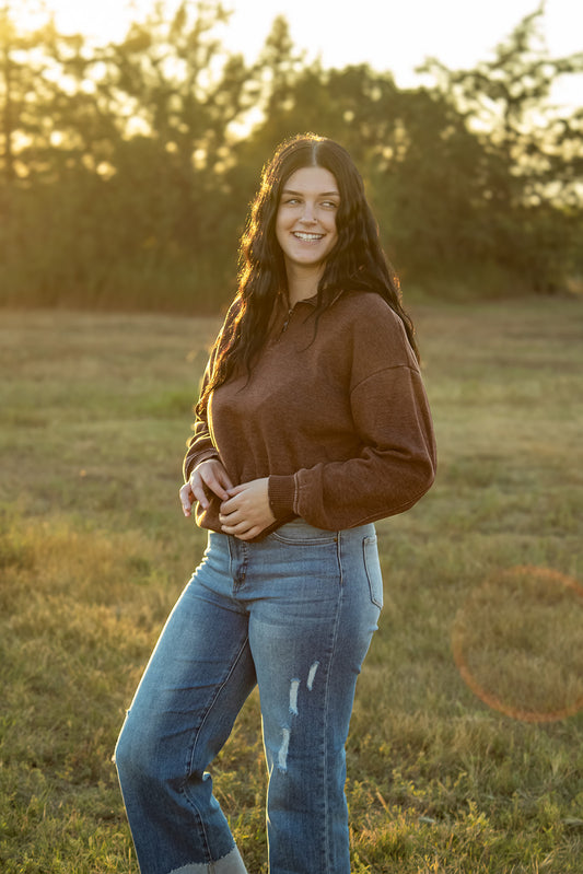 Mahogany Half Zip Pullover