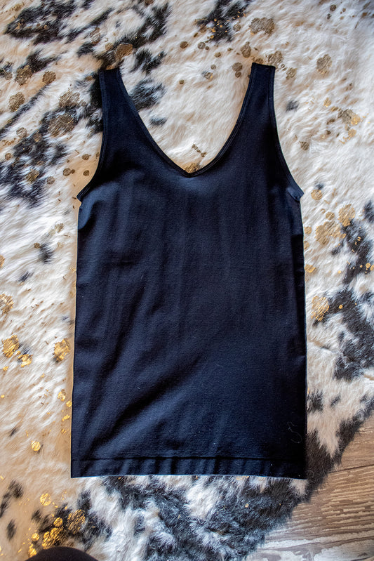 Reversible Seamless Tank (Black) - Plus
