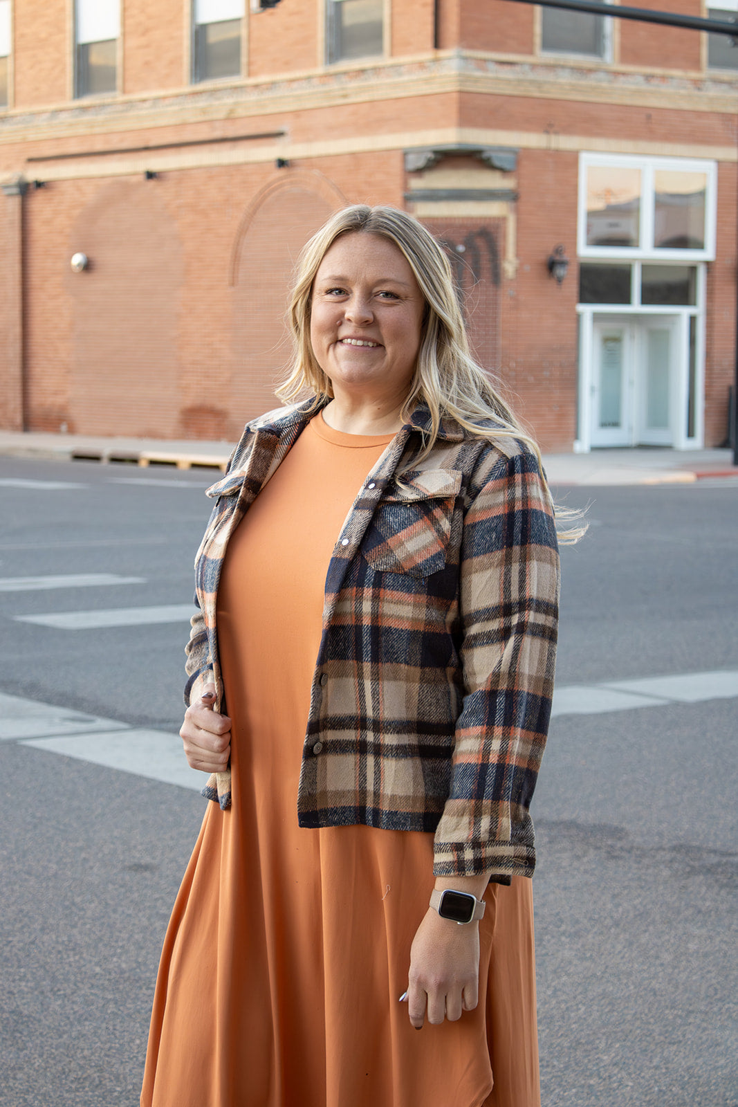 Rustic Button Up Flannel Jacket (Plus)