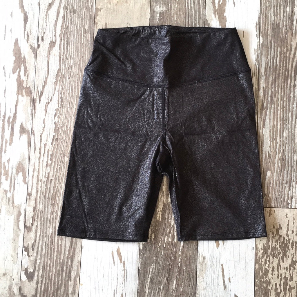 Black Sparkle Biker Shorts