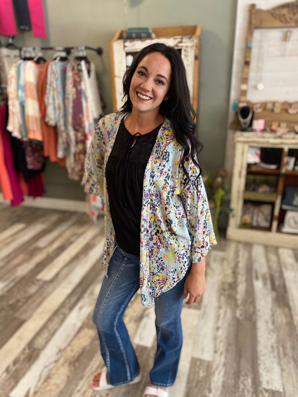 Vibrant Splatter Kimono