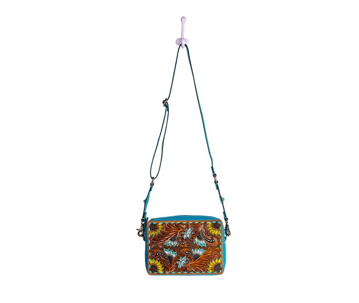 Blooms on the Trail- Hand tooled Bag