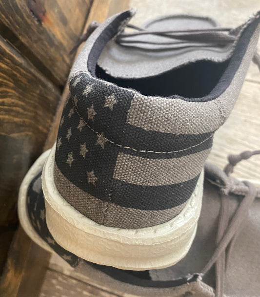 Men’s Grey Slip Ons + Stars